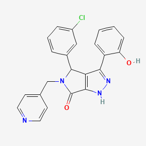 molecular formula C23H17ClN4O2 B11388371 4-(3-chlorophenyl)-3-(2-hydroxyphenyl)-5-(pyridin-4-ylmethyl)-4,5-dihydropyrrolo[3,4-c]pyrazol-6(1H)-one 