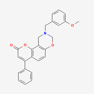 9-(3-methoxybenzyl)-4-phenyl-9,10-dihydro-2H,8H-chromeno[8,7-e][1,3]oxazin-2-one