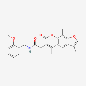 molecular formula C24H23NO5 B11388395 N-(2-methoxybenzyl)-2-(3,5,9-trimethyl-7-oxo-7H-furo[3,2-g]chromen-6-yl)acetamide 