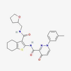 1-(3-methylphenyl)-4-oxo-N-{3-[(tetrahydrofuran-2-ylmethyl)carbamoyl]-4,5,6,7-tetrahydro-1-benzothiophen-2-yl}-1,4-dihydropyridazine-3-carboxamide