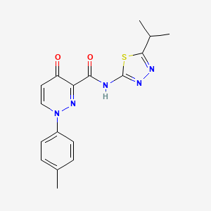 molecular formula C17H17N5O2S B11388432 1-(4-methylphenyl)-4-oxo-N-[5-(propan-2-yl)-1,3,4-thiadiazol-2-yl]-1,4-dihydropyridazine-3-carboxamide 