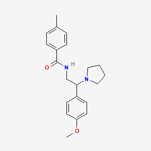 molecular formula C21H26N2O2 B11388435 N-[2-(4-methoxyphenyl)-2-(pyrrolidin-1-yl)ethyl]-4-methylbenzamide 