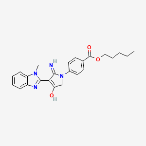 molecular formula C24H26N4O3 B11388444 Pentyl 4-[5-amino-4-(1-methyl-1H-1,3-benzodiazol-2-YL)-3-oxo-2,3-dihydro-1H-pyrrol-1-YL]benzoate 