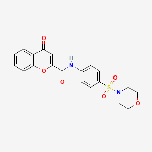 molecular formula C20H18N2O6S B11388457 N-[4-(morpholin-4-ylsulfonyl)phenyl]-4-oxo-4H-chromene-2-carboxamide 