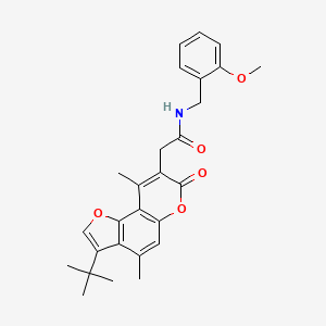 2-(3-tert-butyl-4,9-dimethyl-7-oxo-7H-furo[2,3-f]chromen-8-yl)-N-(2-methoxybenzyl)acetamide