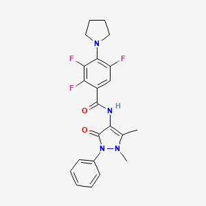 N-(1,5-dimethyl-3-oxo-2-phenyl-2,3-dihydro-1H-pyrazol-4-yl)-2,3,5-trifluoro-4-(pyrrolidin-1-yl)benzamide