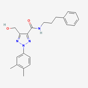 molecular formula C21H24N4O2 B11388520 2-(3,4-dimethylphenyl)-5-(hydroxymethyl)-N-(3-phenylpropyl)-2H-1,2,3-triazole-4-carboxamide 