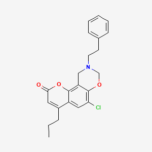 6-chloro-9-(2-phenylethyl)-4-propyl-9,10-dihydro-2H,8H-chromeno[8,7-e][1,3]oxazin-2-one