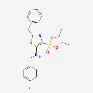 molecular formula C21H24FN2O4P B11388529 Diethyl {2-benzyl-5-[(4-fluorobenzyl)amino]-1,3-oxazol-4-yl}phosphonate 