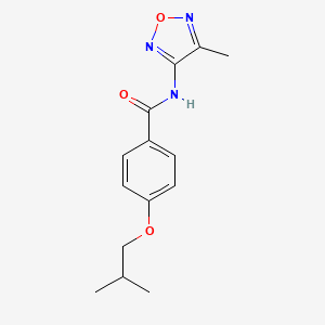 molecular formula C14H17N3O3 B11388532 N-(4-methyl-1,2,5-oxadiazol-3-yl)-4-(2-methylpropoxy)benzamide 