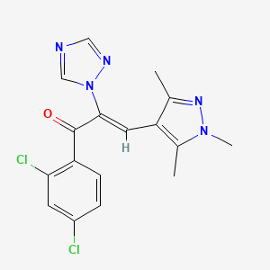 (2Z)-1-(2,4-dichlorophenyl)-2-(1H-1,2,4-triazol-1-yl)-3-(1,3,5-trimethyl-1H-pyrazol-4-yl)prop-2-en-1-one