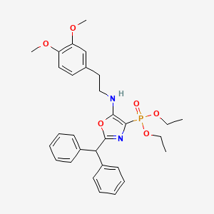 Diethyl (5-{[2-(3,4-dimethoxyphenyl)ethyl]amino}-2-(diphenylmethyl)-1,3-oxazol-4-YL)phosphonate