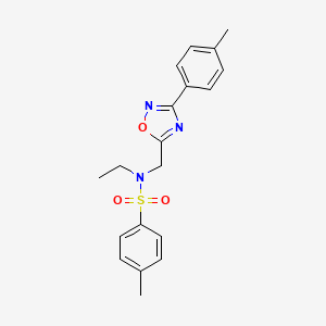 molecular formula C19H21N3O3S B11388592 N-ethyl-4-methyl-N-{[3-(4-methylphenyl)-1,2,4-oxadiazol-5-yl]methyl}benzenesulfonamide 