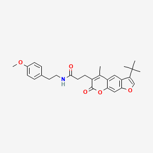 3-(3-tert-butyl-5-methyl-7-oxo-7H-furo[3,2-g]chromen-6-yl)-N-[2-(4-methoxyphenyl)ethyl]propanamide