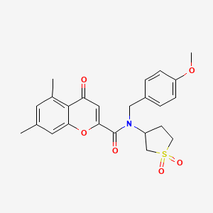 N-(1,1-dioxidotetrahydrothiophen-3-yl)-N-(4-methoxybenzyl)-5,7-dimethyl-4-oxo-4H-chromene-2-carboxamide