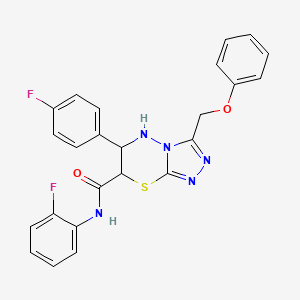 molecular formula C24H19F2N5O2S B11388642 N-(2-fluorophenyl)-6-(4-fluorophenyl)-3-(phenoxymethyl)-6,7-dihydro-5H-[1,2,4]triazolo[3,4-b][1,3,4]thiadiazine-7-carboxamide 