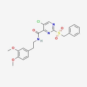 molecular formula C22H22ClN3O5S B11388643 2-(benzylsulfonyl)-5-chloro-N-[2-(3,4-dimethoxyphenyl)ethyl]pyrimidine-4-carboxamide 