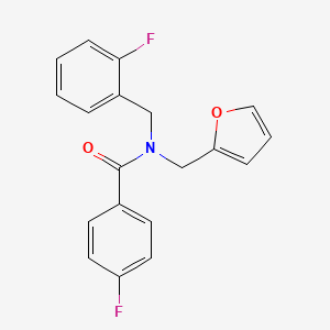 4-fluoro-N-(2-fluorobenzyl)-N-(furan-2-ylmethyl)benzamide