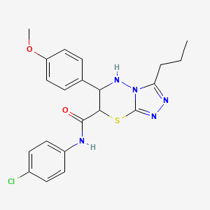 molecular formula C21H22ClN5O2S B11388664 N-(4-chlorophenyl)-6-(4-methoxyphenyl)-3-propyl-6,7-dihydro-5H-[1,2,4]triazolo[3,4-b][1,3,4]thiadiazine-7-carboxamide 