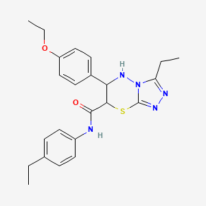 molecular formula C23H27N5O2S B11388666 6-(4-ethoxyphenyl)-3-ethyl-N-(4-ethylphenyl)-6,7-dihydro-5H-[1,2,4]triazolo[3,4-b][1,3,4]thiadiazine-7-carboxamide 