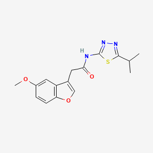 molecular formula C16H17N3O3S B11388677 2-(5-methoxy-1-benzofuran-3-yl)-N-[5-(propan-2-yl)-1,3,4-thiadiazol-2-yl]acetamide 