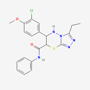 molecular formula C20H20ClN5O2S B11388684 6-(3-chloro-4-methoxyphenyl)-3-ethyl-N-phenyl-6,7-dihydro-5H-[1,2,4]triazolo[3,4-b][1,3,4]thiadiazine-7-carboxamide 