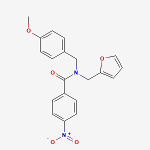 molecular formula C20H18N2O5 B11388692 N-(furan-2-ylmethyl)-N-(4-methoxybenzyl)-4-nitrobenzamide 