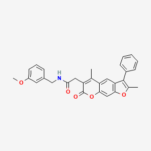 molecular formula C29H25NO5 B11388758 2-(2,5-dimethyl-7-oxo-3-phenyl-7H-furo[3,2-g]chromen-6-yl)-N-(3-methoxybenzyl)acetamide 