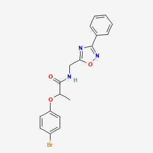 2-(4-bromophenoxy)-N-[(3-phenyl-1,2,4-oxadiazol-5-yl)methyl]propanamide