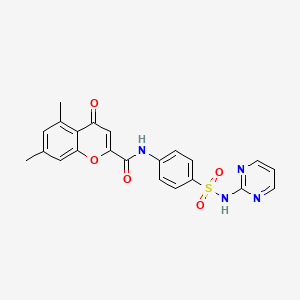 5,7-dimethyl-4-oxo-N-[4-(pyrimidin-2-ylsulfamoyl)phenyl]-4H-chromene-2-carboxamide