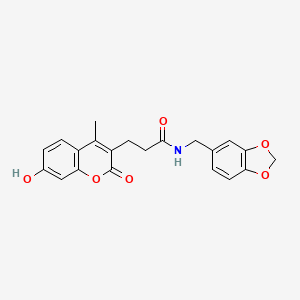 N-(1,3-benzodioxol-5-ylmethyl)-3-(7-hydroxy-4-methyl-2-oxo-2H-chromen-3-yl)propanamide