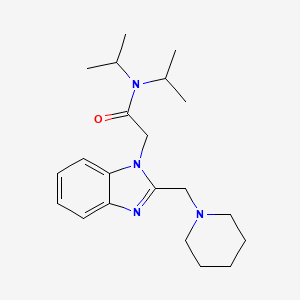 2-[2-(piperidin-1-ylmethyl)-1H-benzimidazol-1-yl]-N,N-di(propan-2-yl)acetamide