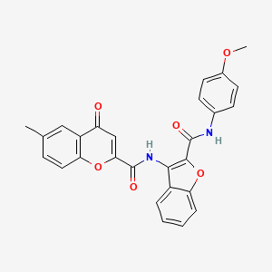 molecular formula C27H20N2O6 B11388841 N-{2-[(4-methoxyphenyl)carbamoyl]-1-benzofuran-3-yl}-6-methyl-4-oxo-4H-chromene-2-carboxamide 