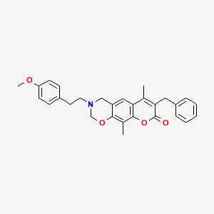 7-benzyl-3-[2-(4-methoxyphenyl)ethyl]-6,10-dimethyl-3,4-dihydro-2H,8H-chromeno[6,7-e][1,3]oxazin-8-one