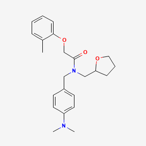 molecular formula C23H30N2O3 B11388891 N-[4-(dimethylamino)benzyl]-2-(2-methylphenoxy)-N-(tetrahydrofuran-2-ylmethyl)acetamide 