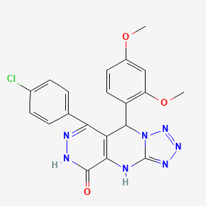 molecular formula C20H16ClN7O3 B11388926 10-(4-chlorophenyl)-8-(2,4-dimethoxyphenyl)-2,4,5,6,7,11,12-heptazatricyclo[7.4.0.03,7]trideca-1(9),3,5,10-tetraen-13-one 