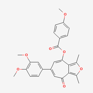 6-(3,4-dimethoxyphenyl)-1,3-dimethyl-4-oxo-4H-cyclohepta[c]furan-8-yl 4-methoxybenzoate