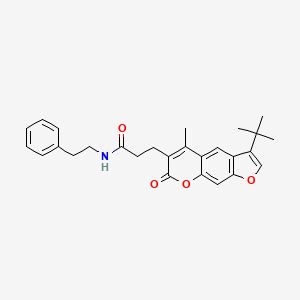 3-(3-tert-butyl-5-methyl-7-oxo-7H-furo[3,2-g]chromen-6-yl)-N-(2-phenylethyl)propanamide