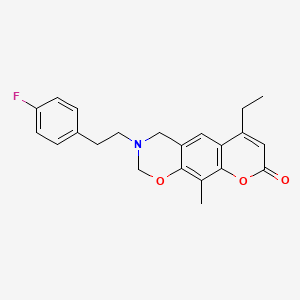 6-ethyl-3-[2-(4-fluorophenyl)ethyl]-10-methyl-3,4-dihydro-2H,8H-chromeno[6,7-e][1,3]oxazin-8-one