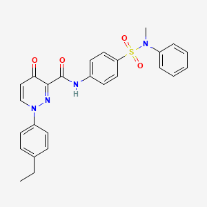 molecular formula C26H24N4O4S B11389032 1-(4-ethylphenyl)-N-{4-[methyl(phenyl)sulfamoyl]phenyl}-4-oxo-1,4-dihydropyridazine-3-carboxamide 