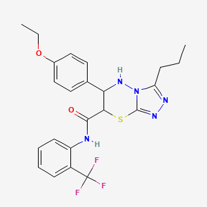 molecular formula C23H24F3N5O2S B11389037 6-(4-ethoxyphenyl)-3-propyl-N-[2-(trifluoromethyl)phenyl]-6,7-dihydro-5H-[1,2,4]triazolo[3,4-b][1,3,4]thiadiazine-7-carboxamide 