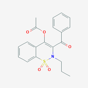 3-benzoyl-1,1-dioxido-2-propyl-2H-1,2-benzothiazin-4-yl acetate