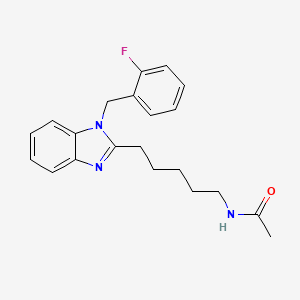 molecular formula C21H24FN3O B11389045 N-{5-[1-(2-fluorobenzyl)-1H-benzimidazol-2-yl]pentyl}acetamide 