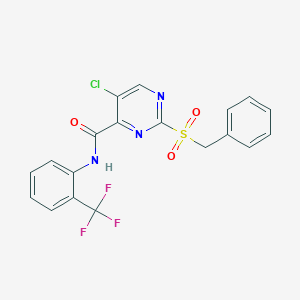 molecular formula C19H13ClF3N3O3S B11389048 2-(benzylsulfonyl)-5-chloro-N-[2-(trifluoromethyl)phenyl]pyrimidine-4-carboxamide 