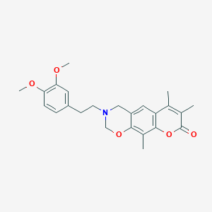 3-[2-(3,4-dimethoxyphenyl)ethyl]-6,7,10-trimethyl-3,4-dihydro-2H,8H-chromeno[6,7-e][1,3]oxazin-8-one