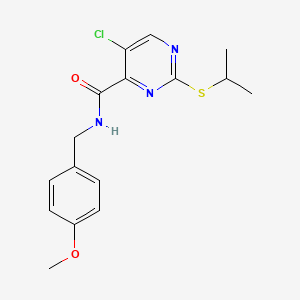 5-chloro-N-(4-methoxybenzyl)-2-(propan-2-ylsulfanyl)pyrimidine-4-carboxamide