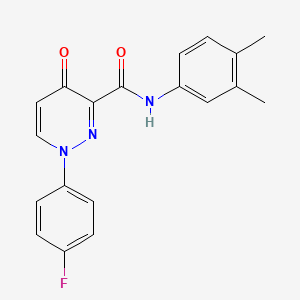 molecular formula C19H16FN3O2 B11389095 N-(3,4-dimethylphenyl)-1-(4-fluorophenyl)-4-oxo-1,4-dihydropyridazine-3-carboxamide 