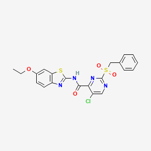 molecular formula C21H17ClN4O4S2 B11389119 2-(benzylsulfonyl)-5-chloro-N-(6-ethoxy-1,3-benzothiazol-2-yl)pyrimidine-4-carboxamide 