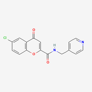 molecular formula C16H11ClN2O3 B11389174 6-chloro-4-oxo-N-(pyridin-4-ylmethyl)-4H-chromene-2-carboxamide 