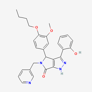 4-(4-butoxy-3-methoxyphenyl)-3-(2-hydroxyphenyl)-5-(pyridin-3-ylmethyl)-4,5-dihydropyrrolo[3,4-c]pyrazol-6(1H)-one